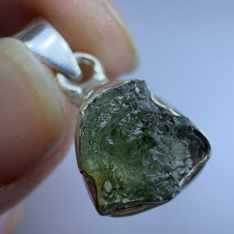 Sterling Silver Moldavite Pendant | 2.14g | Chlum