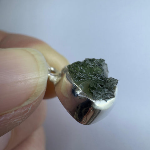 Sterling Silver Moldavite Pendant | 2.14g | Chlum