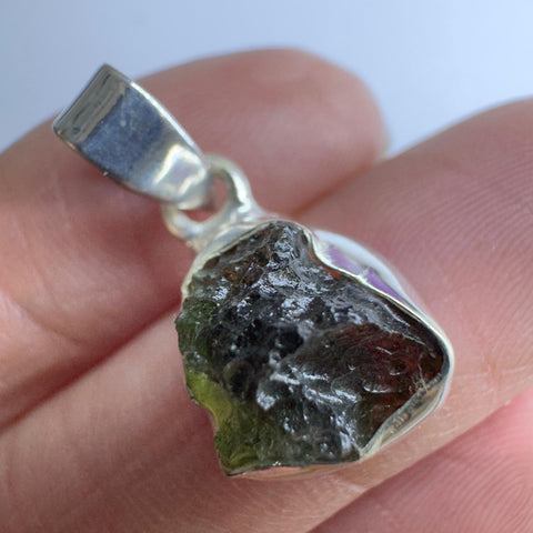 Sterling Silver Moldavite Pendant | 2.14g | Chlum