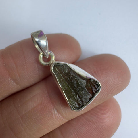 Sterling Silver Moldavite Pendant | 1.85g | Chlum