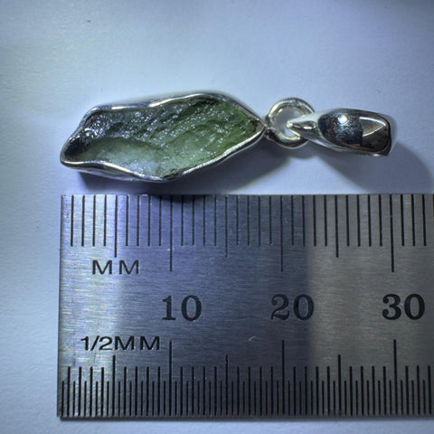 Sterling Silver Moldavite Pendant | 1.89g | Chlum