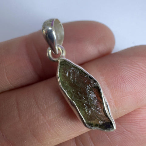 Sterling Silver Moldavite Pendant | 1.89g | Chlum