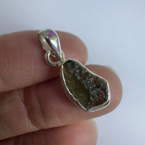 Sterling Silver Moldavite Pendant | 1.66g | Chlum