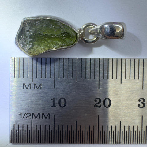 Sterling Silver Moldavite Pendant | 1.66g | Chlum