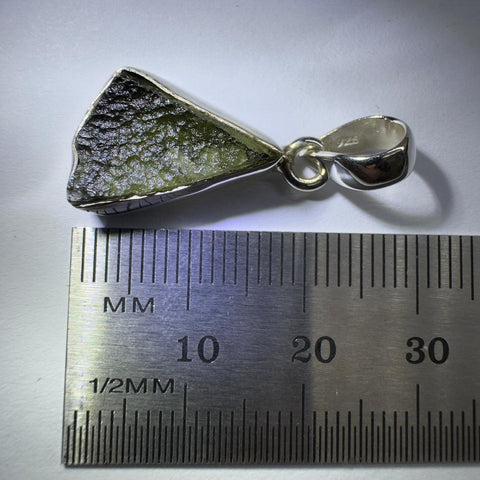 Sterling Silver Moldavite Pendant | 2.58g | Chlum