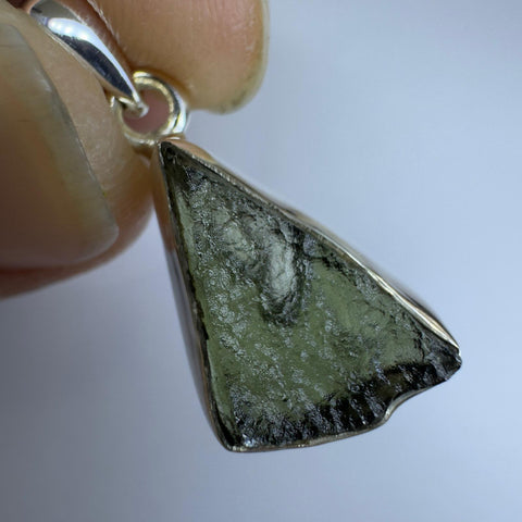 Sterling Silver Moldavite Pendant | 2.58g | Chlum