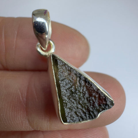 Sterling Silver Moldavite Pendant | 2.58g | Chlum