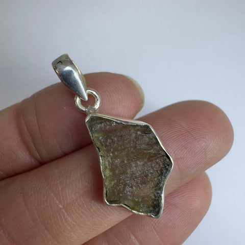 Sterling Silver Moldavite Pendant | 2.06g | Chlum