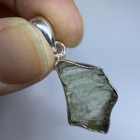 Sterling Silver Moldavite Pendant | 2.06g | Chlum