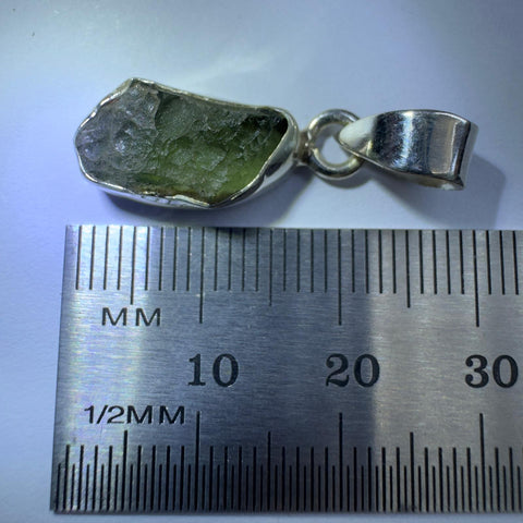 Sterling Silver Moldavite Pendant | 2.13g | Chlum