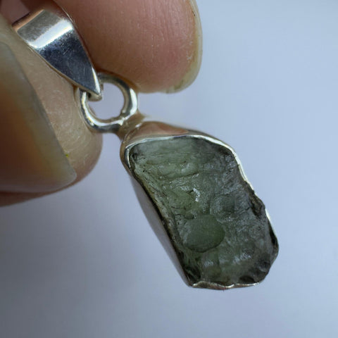 Sterling Silver Moldavite Pendant | 2.13g | Chlum