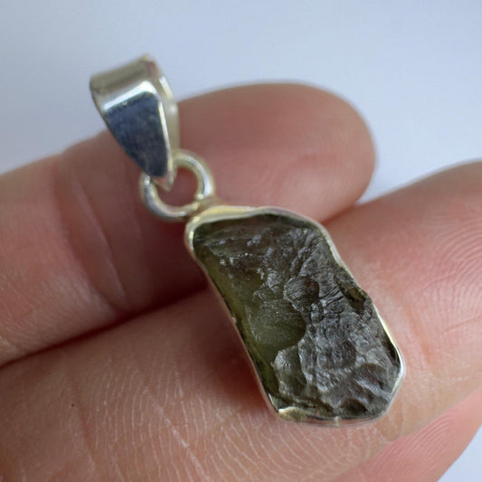 Sterling Silver Moldavite Pendant | 2.13g | Chlum
