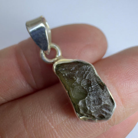 Sterling Silver Moldavite Pendant | 2.13g | Chlum
