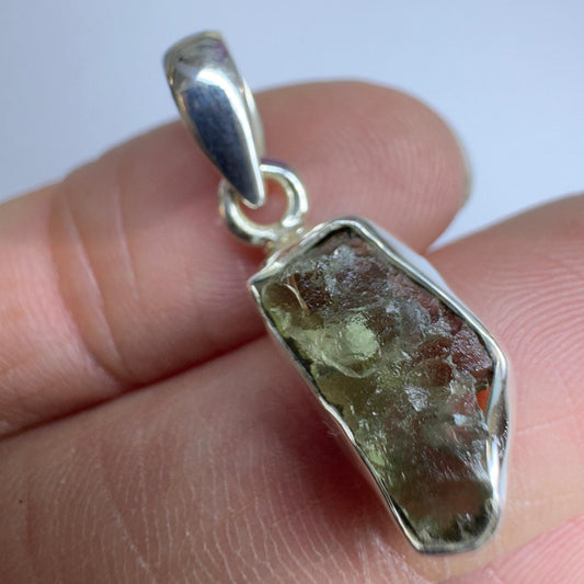 Sterling Silver Moldavite Pendant | 1.93g | Chlum
