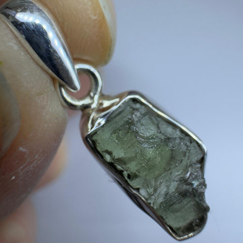 Sterling Silver Moldavite Pendant | 1.93g | Chlum