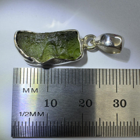 Sterling Silver Moldavite Pendant | 2.52g | Chlum