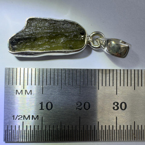 Sterling Silver Moldavite Pendant | 2.29g | Chlum