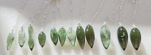 Moldavite Pendulum 2.5g, Butterfly Motif.