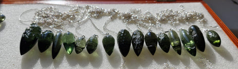 Moldavite Pendulum 2.5g, Butterfly Motif.