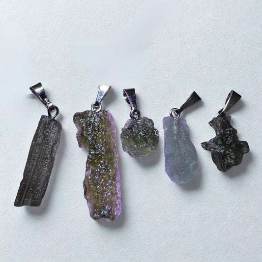 3.25g Moldavite Wholesale Lot Pendants (5 pieces)