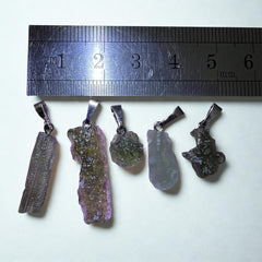 3.25g Moldavite Wholesale Lot Pendants (5 pieces)