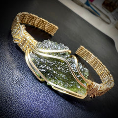 Gold Moldavite Bracelet