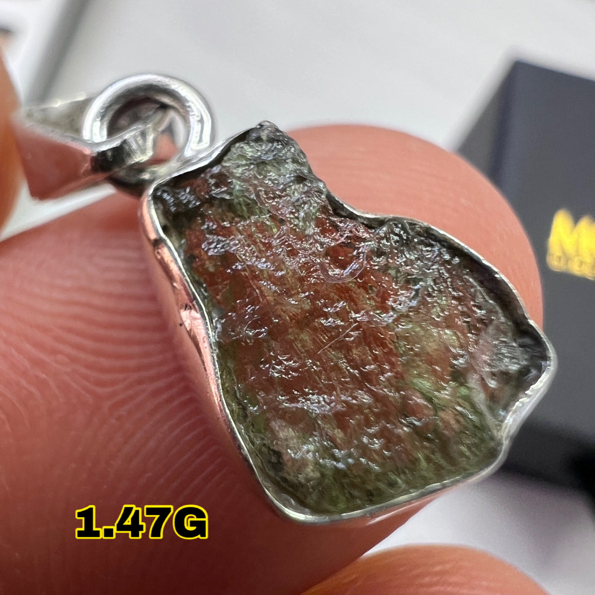 1.47g Bezel set Moldavite Silver pendant
