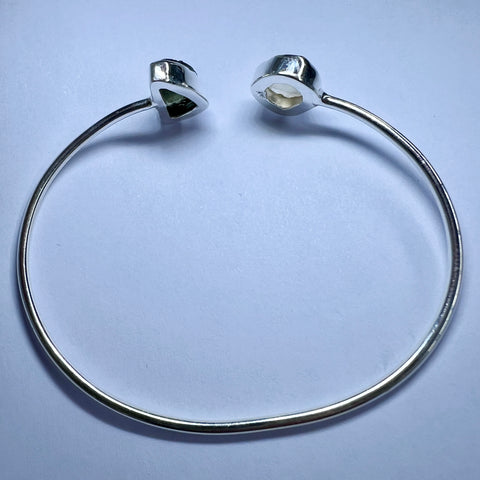 Sterling Silver Moldavite & LDG Bracelet | 1.2g | Chlum