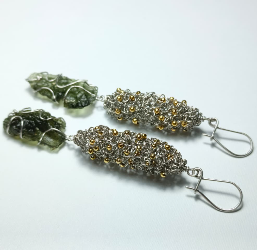 moldavite earrings